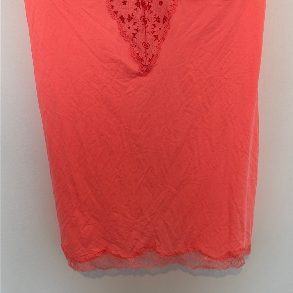 Cacique Vibrant Orange/Pink Lace Nightgown Slip - Size 42DDD - Picture 5 of 8